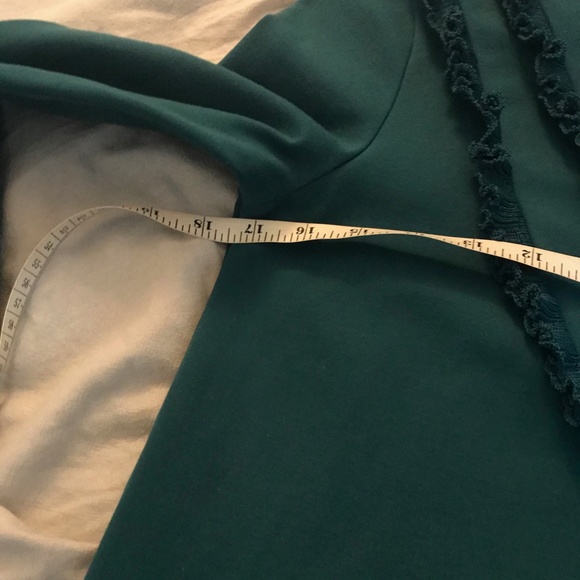 Sunday Best (Aritzia) Green ruffle-front long-sleeve dress size S - Picture 12 of 14